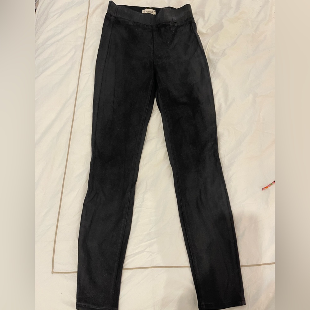 L’AGENCE Rochelle pull on coated skinny jeans, black